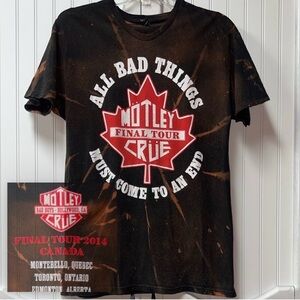 Motley Crue Canada Concert Tour Shirt L Quebec Ontario Alberta British Columbia